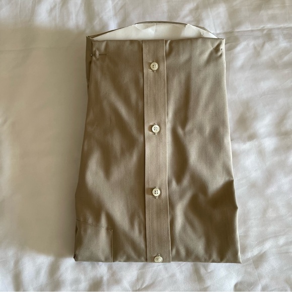 Stafford Essentials Khaki Button-down Collared Dress Shirt - Picture 3 of 4